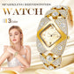 ✨🕰️Women's Retro Quartz Watch with Sparkling Rhinestones