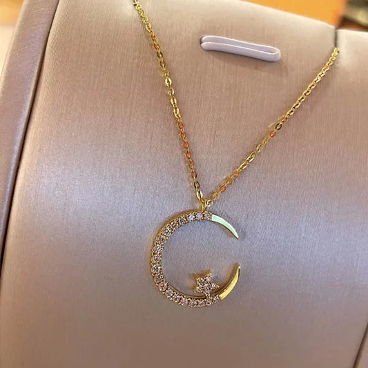 💕Hot Sale 50% off💕 Bright Night: Moon Star Necklace🌙
