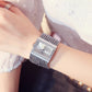 🖤Ladies Rhinestone Quartz Square Watch