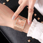 🖤Ladies Rhinestone Quartz Square Watch