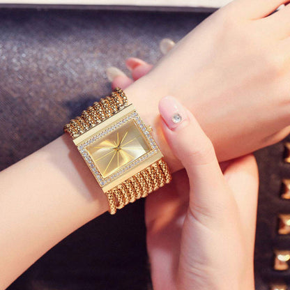 🖤Ladies Rhinestone Quartz Square Watch
